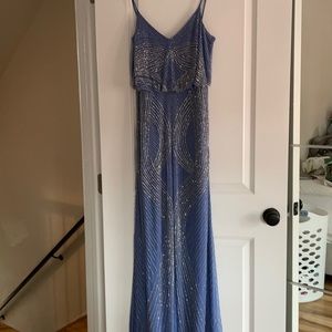 ART DECO BEADED BLOUSON GOWN in lavender